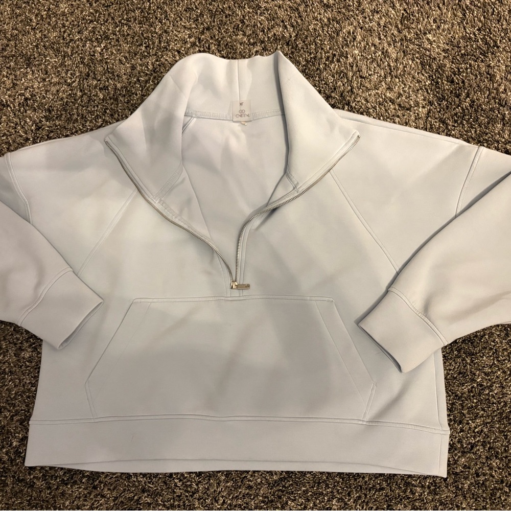 Alia Light Blue Quarter-Zip Sweatshirt